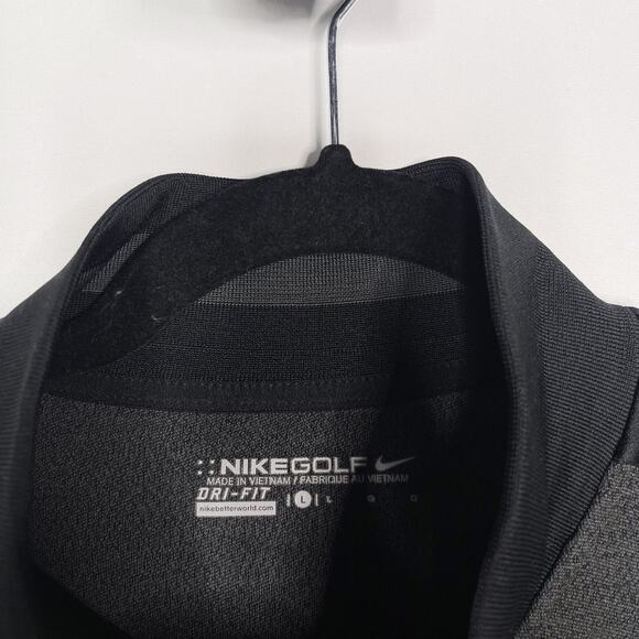 Nike Mens Large L Gray Black Golf 1/2 Zip Pullover Sweater Dri Fit Colorblock - Picture 7 of 9